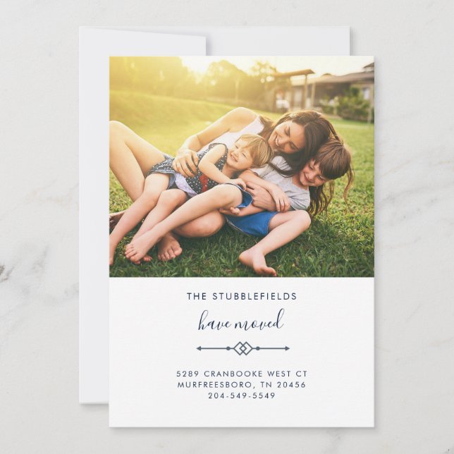 Family Photo New Address Moving Announcement (Front)