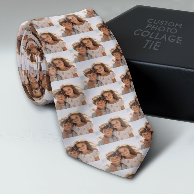 Family Photo Pattern All Over Print - Square Pic Tie (Photo Collage Neck Tie - Add Your Favorite Photos)