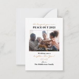 Family Photo Peace Out 2025 New Year Script Card