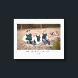 Family Photo Personalised Canvas Print<br><div class="desc">Personalised photo with your family name and optional year. Photo credit Photography © Storytree Studios,  Stanford,  CA. Template image must be replaced with your own photo</div>
