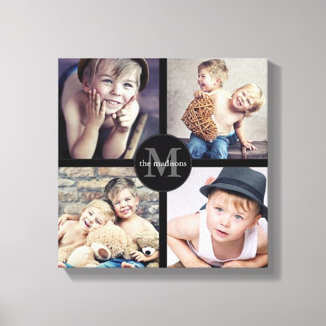 Family Photo Personalised Collage Canvas Print (Front)