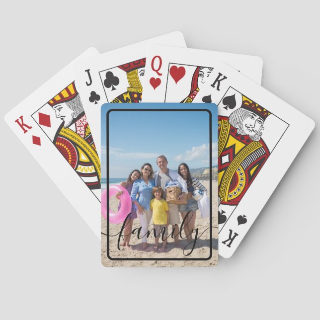 Family Photo Personalised Custom Playing Cards (Back)