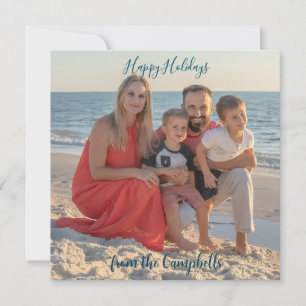 Family Photo Personalize HAPPY HOLIDAYS Card