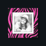 Family Photo Pink Zebra Canvas Print<br><div class="desc">Made to look dimensional,  a black and hot pink zebra print pattern creates a beautiful frame for your favourite photo on this wrapped canvas. **TIP: If using square plaque,  you might need to crop your photo to a square BEFORE uploading it for best results.</div>