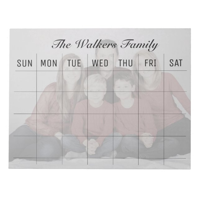 family photo planner/ organiser editable notepad (Front)