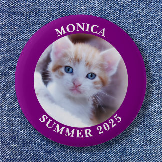 Family Photo Purple Border 6 Cm Round Badge