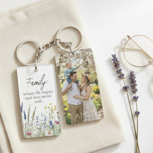 Family Photo & Quote Keychain - Cherished Keepsake