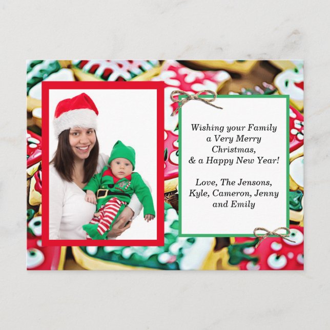 Family Photo + Recipe Card Christmas Card (Front)