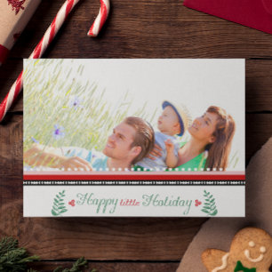 Family Photo Red Green Holly Happy little Holiday