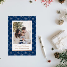Family Photo Rose Gold Foil Christmas