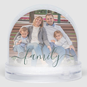 Family Photo Script 2025 Christmas Keepsake Custom Snowglobe