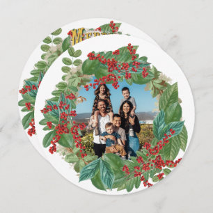 Family Photo Script Holiday Merry Christmas Card