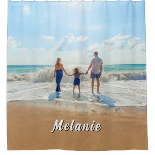 Family Photo Shower Curtain Personalised Name