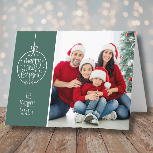 Family Photo Simple Merry And Bright Christmas Holiday Card (Family Photo Simple Merry And Bright Christmas Holiday Card)