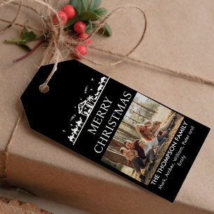 Family Photo Simple Nativity Religious Christmas Gift Tags