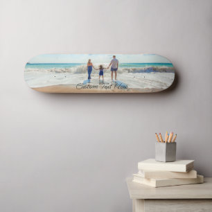 Family Photo Skateboard Personalised Text