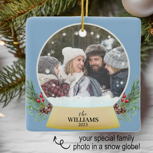 Family Photo Snow Globe Ornament (Creator Uploaded)
