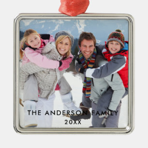 Family Photo Square Metal Tree Decoration