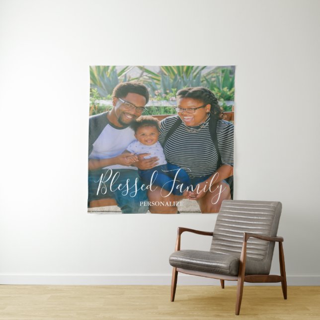 Family Photo Square Tapestry (In Situ)