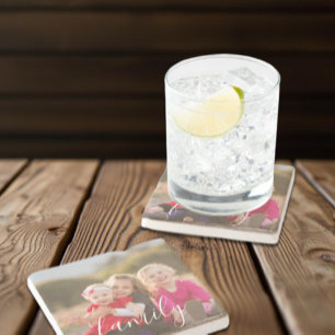 Family Photo Stone Coaster
