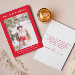 Family Photo Stylish Minimalist Christmas Card