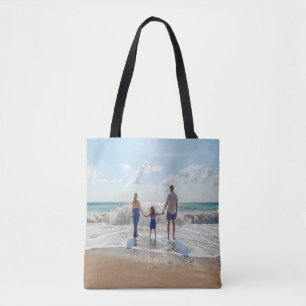 Family photo summer beach vacation tote bag