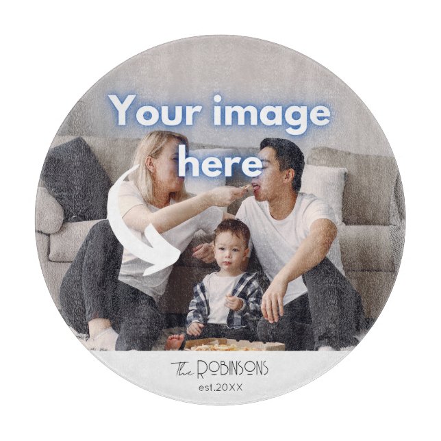 Family Photo template Housewarming Kitchen Cutting Board (Front)