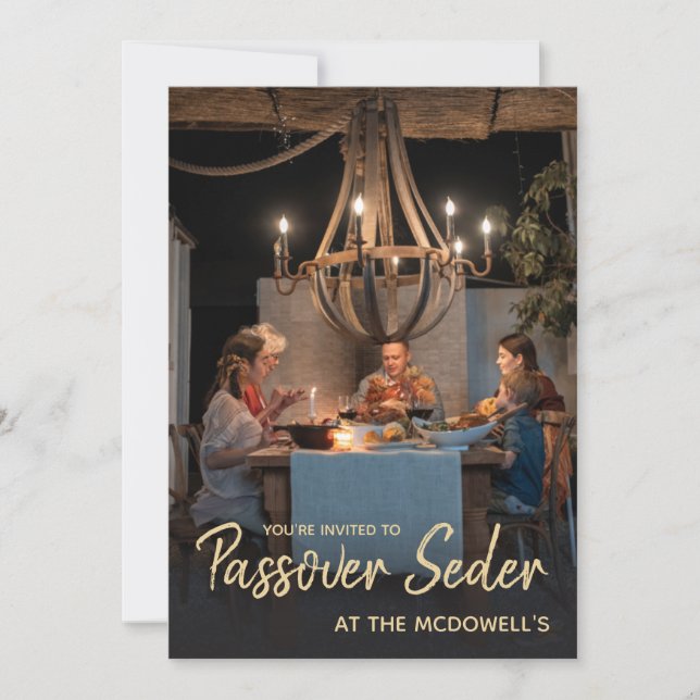 Family Photo Template Passover Seder Invitation (Front)