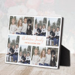 Family Photo Template White Rose Gold Plaque<br><div class="desc">Photos sit atop a white background. Customizable Family Photo Template with six photo positions. Handwritten font for the family name. Plenty of room for long names. Edit the holiday season and year too. To personalize this plaque click on "personalize this template" then edit the fields provided. The template photos are...</div>