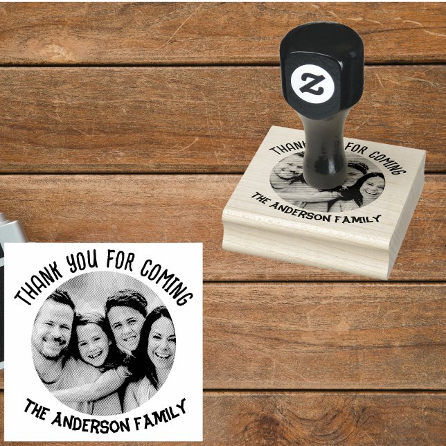Family Photo Thanksgiving Party Favour Rubber Stamp (Creator Uploaded)