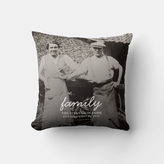 Family Photo Throw Pillow (Front)