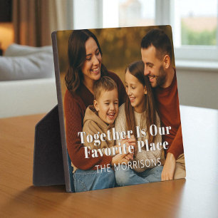 Family Photo Together Is Our Favorite Place Plaque
