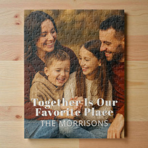 Family Photo Together Is Our Favourite Place Jigsaw Puzzle