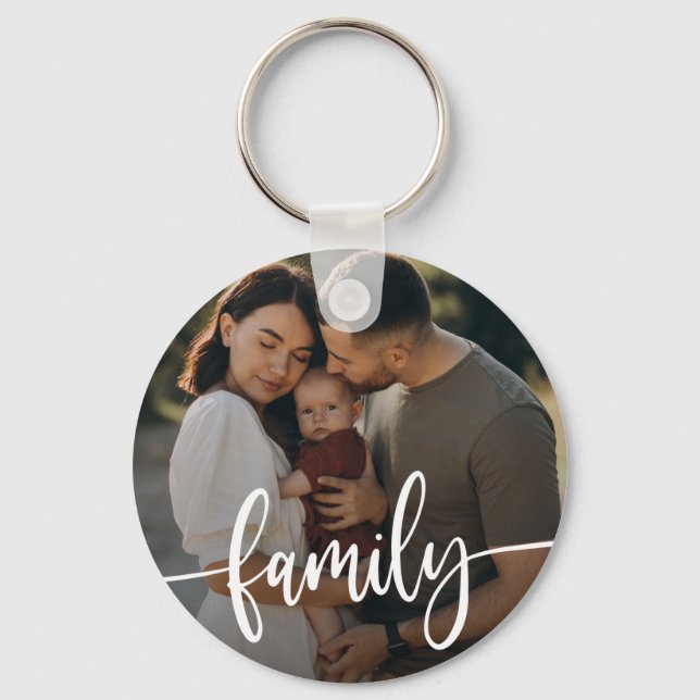 Family Photo Typography   Key Ring (Front)