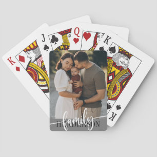 Family Photo Typography Playing Cards