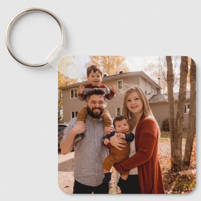 Family Photo Unique Custom Keepsake  Key Ring (Front)