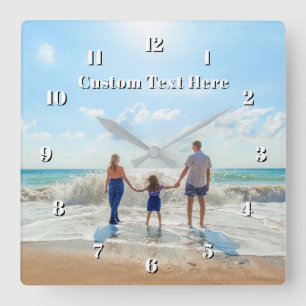 Family Photo Wall Clock Personalised Text
