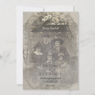 Family Photo Witch Hat Halloween Costume Party Invitation