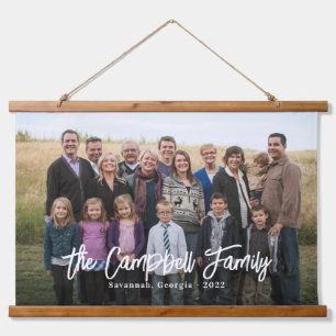 Family Photo With Caption Wall Tapestry