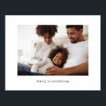 Family Photo with Simple Typewriter Text Poster<br><div class="desc">This trendy,  minimalist poster says "family is everything" in black typewriter look text,  with your personal family photo.</div>