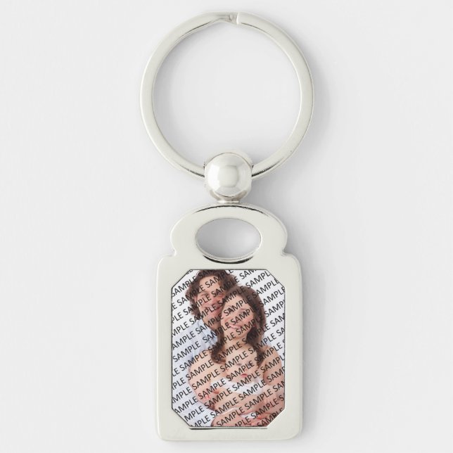 Family Photograph Portrait Gift Template Key Ring (Front)