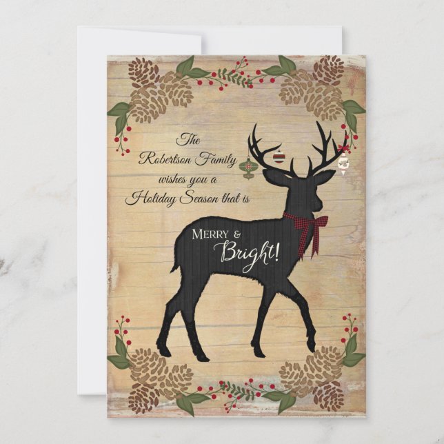 Family Photograph Rustic Farm Farmhouse Christmas Holiday Card (Front)