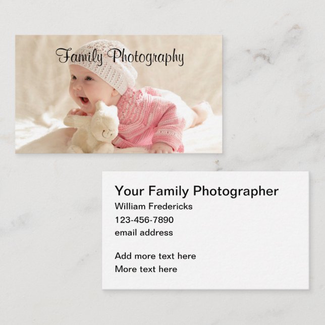 Family Photographer Double Side Business cards (Front/Back)