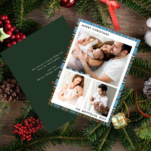 Family Photos Berries Christmas Holidays Tartan Card