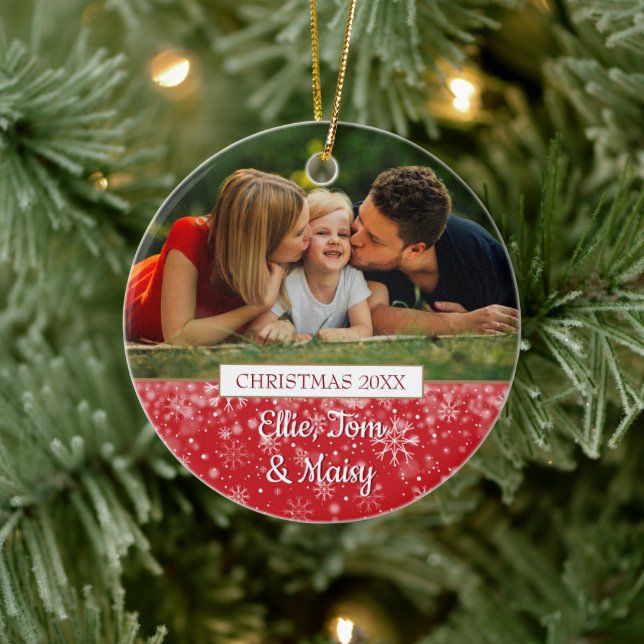 Family Photos Christmas Ceramic Tree Decoration (Tree)