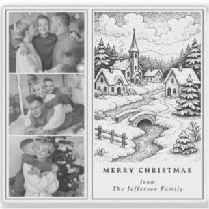 Family Photos Christmas  Village in Winter