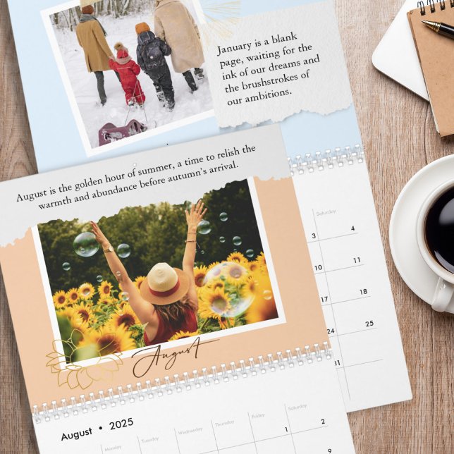 Family Photos Custom Quote Unique Colourful 2025 Calendar (Creator Uploaded)