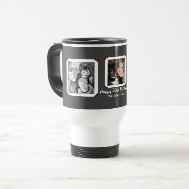 Family Photos Love Travel Mug Gift For Him (Front Left)