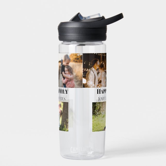 family photos memories add family name picture water bottle (Left)