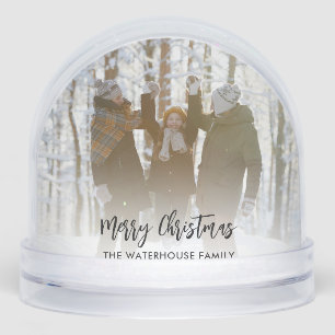 Family Photos Merry Christmas Keepsake Custom Snowglobe